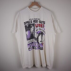 Olivia Rodrigo Spills Her Guts World Tour 2024 Shirt Women's Size XL 23.5x30.5